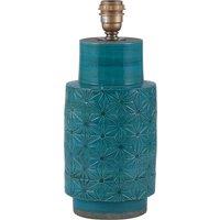 Aquamarine Stoneware Etched Detail Table Lamp Base