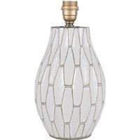 White and Matt Grey Etched Stoneware Table Lamp Base