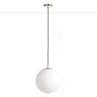 Moricio 30cm Diameter Opaline & Brass Globe Ceiling Light