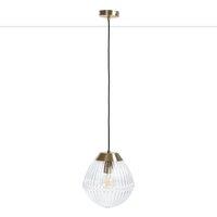 Ari 26cm Dimeter Brass and Textured Glass Ceiling Light