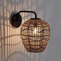 Martaban Wall Light in Rattan & Metal