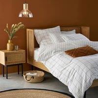 Monille Checked 100% Washed Cotton Reversible Duvet Cover