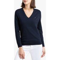 Cotton Mix V-Neck Jumper in Fine Knit