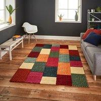 Geometric Brick Tile Print Rug