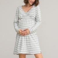Striped Maternity Nightshirt in Organic Cotton Mix