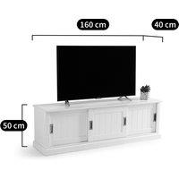 Inqaluit Solid Pine 3-Door TV Unit