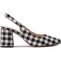 Checked Slingbacks with Block Heel