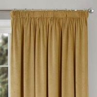 Clever Velvet Lined Pencil Pleat Single Door Curtain in Honey