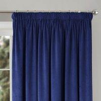 Clever Velvet Lined Pencil Pleat Single Door Curtain in Navy