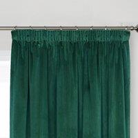 Clever Velvet Lined Pencil Pleat Curtains in Bottle Green