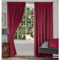 Clever Velvet Lined Pencil Pleat Curtains in Wine