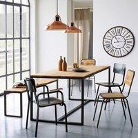 Hiba Dining Table in Oak/Steel, Seats up to 8