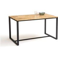 Hiba Oak & Steel Kitchen Table (Seats 4-6)
