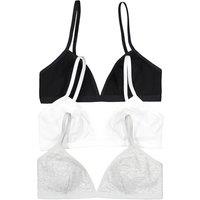 Pack of 3 Triangle Bras in Cotton