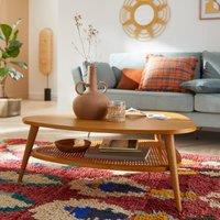 Quilda Vintage Oak & Cane Coffee Table