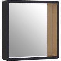 44cm Black Wall Mirror with Gold Edge