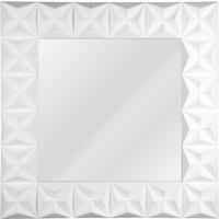 100cm 3D Effect Wall Mirror in White Gloss