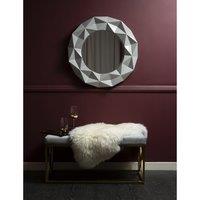 78cm 3D Effect Wall Mirror in Grey Gloss