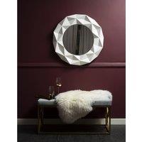 78cm 3D Effect Wall Mirror in White Gloss