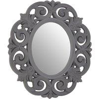 92cm Scroll Design Wall Mirror in Antique Grey