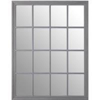 130 x 100cm Flat Wood Mirror in Grey