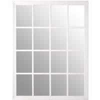 130 x 100cm Flat Wood Mirror in Antique White