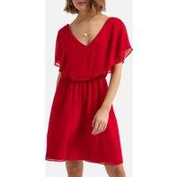 V-Neck Mini Dress with Short Sleeves