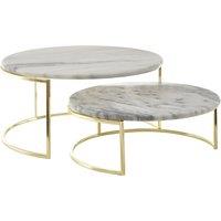 Set of 2 White Marble Cake Stands