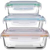 Set of 3 Glass Food Storage Containers