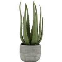 35cm Artificial Aloe Vera with Cement Pot
