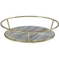 Fruit Basket in White Marble & Brass Finish