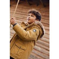 Cotton Hooded Parka with Recycled Padding and Faux Fur Trim, 3-12 Years