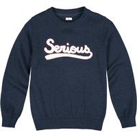 Cotton Jumper with Boucl Slogan Print and Crew Neck, 3-12 Years