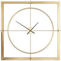 105cm Square Metal Wall Clock in Gold