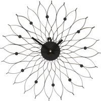 40cm Black Metal Flower Wall Clock