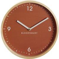 26cm Modern Wooden Wall Clock in Orange