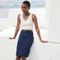 Cotton Vest Top with V-Neck