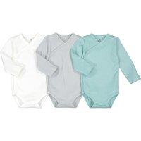 Pack of 3 Bodysuits in Plain Organic Cotton, Prem-2 Years