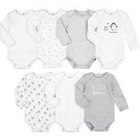 Pack of 7 Bodysuits in Cotton with Long Sleeves, Birth-3 Years