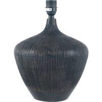 Black Mango Wood Etched Table Lamp Base