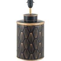 Hand painted Iron Black and Gold Art Deco Pattern Table Lamp Base