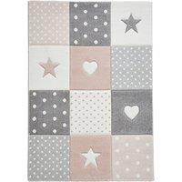 Kids Spots, Stars and Hearts Patchwork Patterned Rug