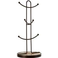 6-Mug Tree in Black Coated Metal