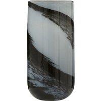 41cm Grey and Black Brushstroke Glass Vase