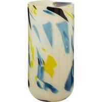 41cm Yellow and Blue Abstract Glass Vase