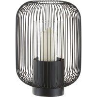 Lantern in Black Metal and Clear Glass