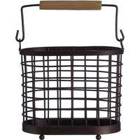 Oval Utensil Holder in Bronze Finish