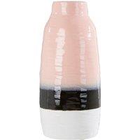 34cm Pink and White Stoneware Vase