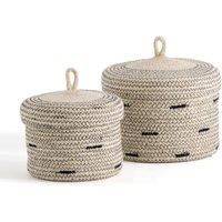 Set of 2 Felicia Jute Storage Jars