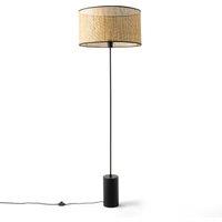 Cara Metal & Cane Floor Lamp